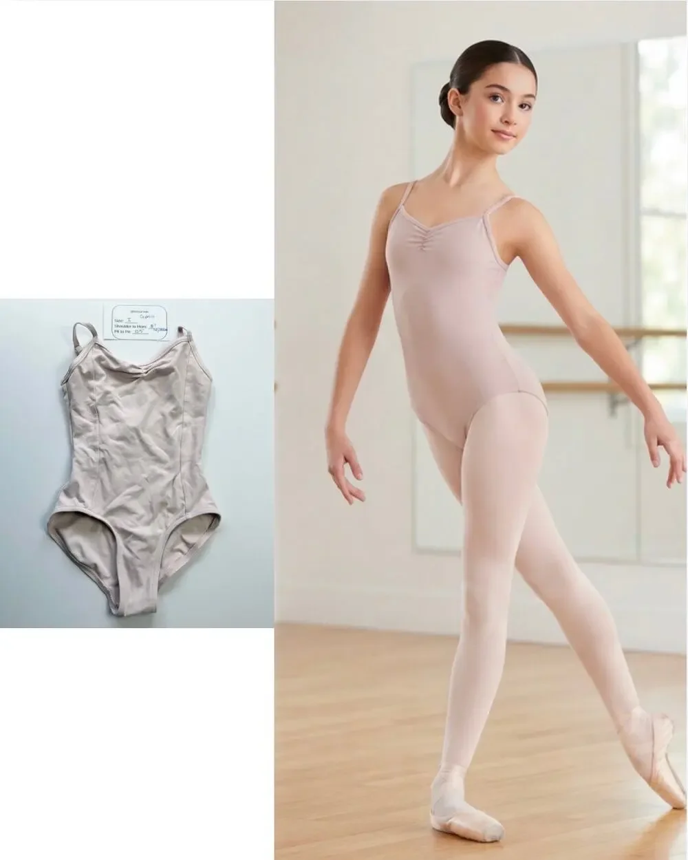 Capezio Girls Pink V-Neck Camisole Leotard Size I Dance - Medium